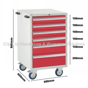 Euroslide Storage Cabinet Mobile 6 Drawers